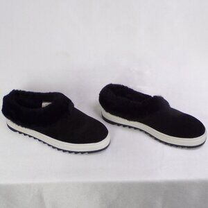 BLONDO WATERPROOF size 6.5M black suede flat-heel sneakers faux-fur linings